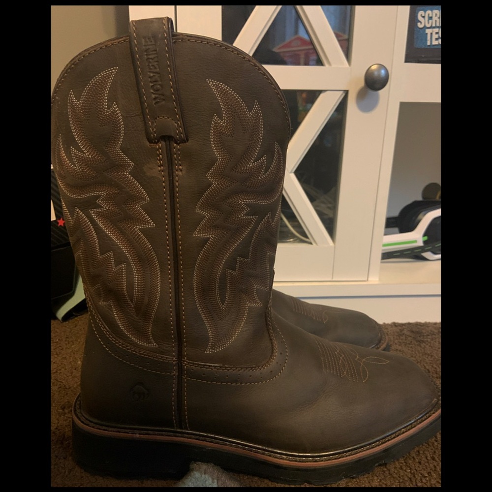 Wolverine cowboy boots size 10 X wide only worn once for a wedding